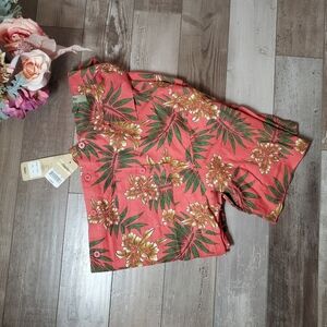 NWT Moshiko Men's Size Medium Tropical Button Down Collared Shirt